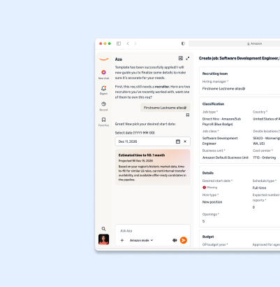 Conversational AI hiring manager experience screen
