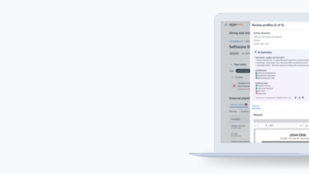 University recruiting and hiring workflow screens